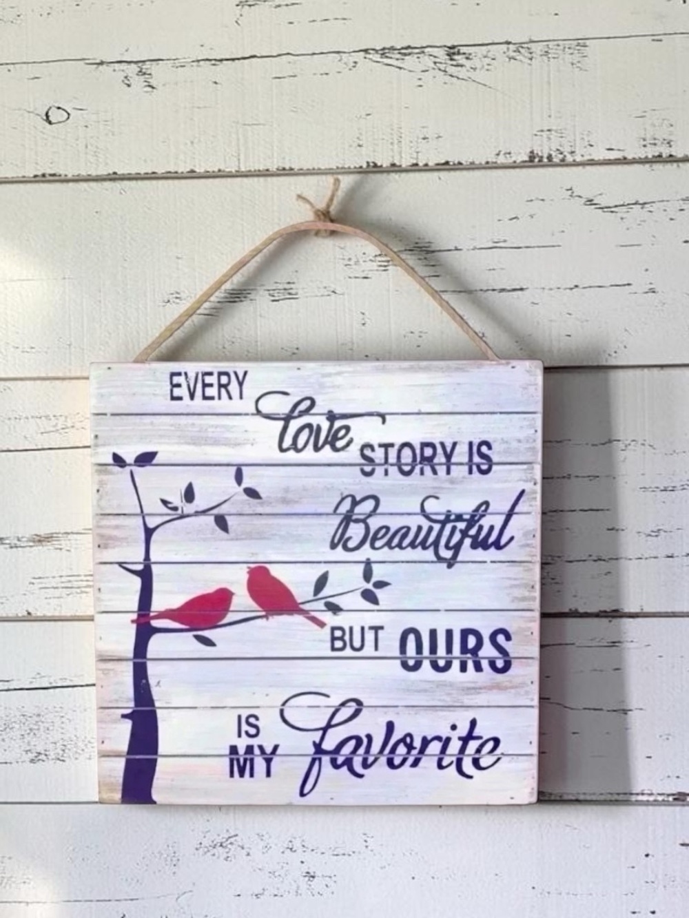 LOVE BIRDS WALL ART “Every Love Story is Beautiful But Our Love Is My Favorite”